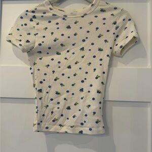 BDG Short Sleeve Tee - Blue Polka Dot and Floral